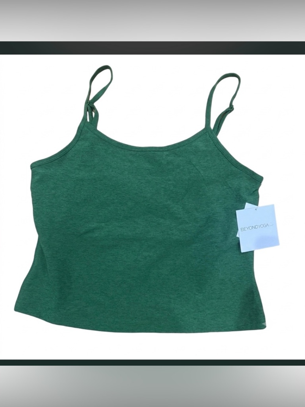 Beyond Yoga Spacedye Slim Racerback Cropped Tank Dark Spruce Green XL NWT